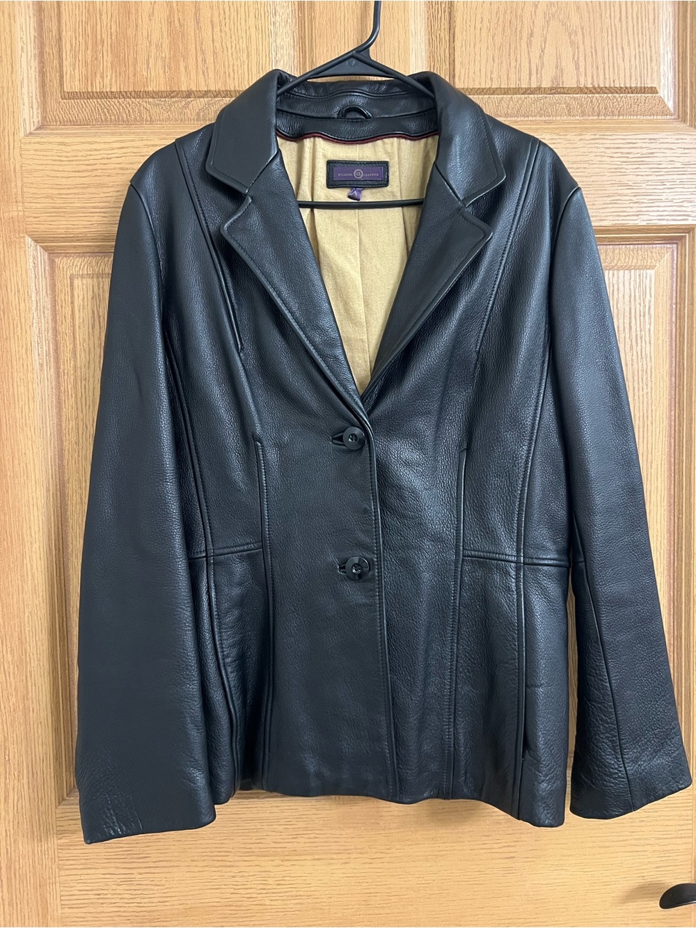 Wilson’s Leather Black Genuine Leather Blazer Jacket Women’s L Tailored